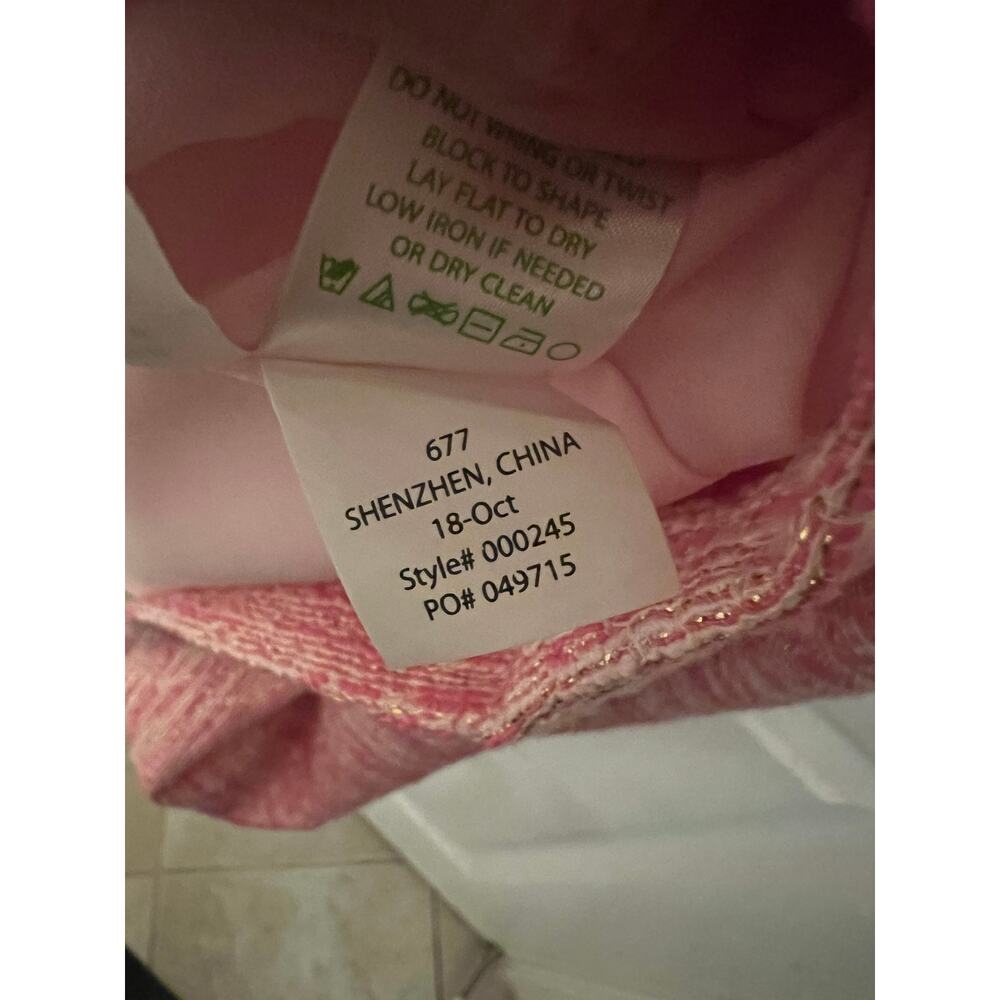 Lilly Pulitzer Catie Shift Pink Tropics Resort Boucle Dress Sz 10 Fairy sparkle - Picture 9 of 10